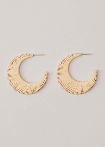 Phase Eight Raffia Hoop Jewellery White Canada | NRYBSV-139